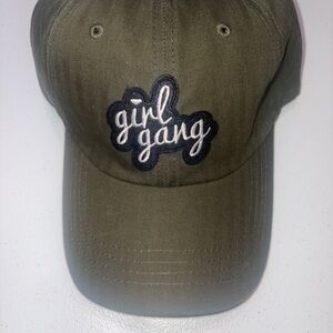 Olive Green 'Girl Gang' Baseball Cap
